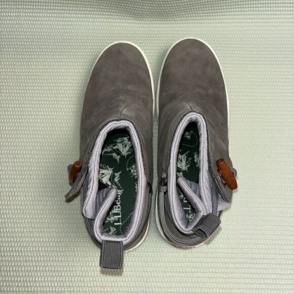L.L. Bean Mountainside Toggle Boots Nubuck Leather Pull On Women’s Size 7 Gray - Picture 8 of 9